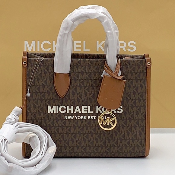 🔥Offer of the day!Michael Kors Mirella Small Crossbody Tote Bag Brown Signature - Picture 7 of 13